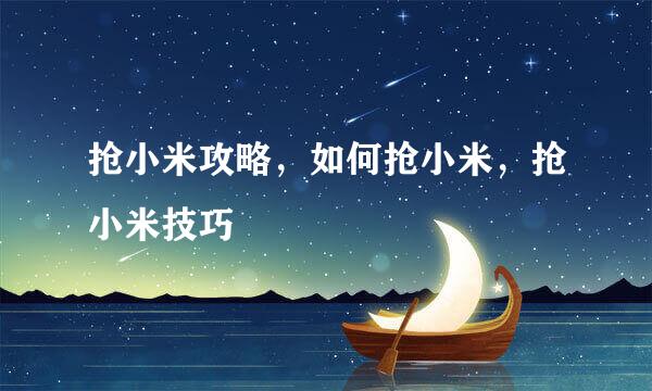 抢小米攻略，如何抢小米，抢小米技巧