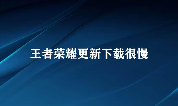 王者荣耀更新下载很慢