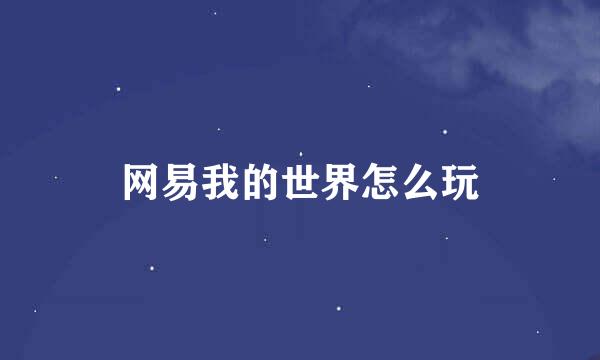 网易我的世界怎么玩