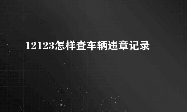 12123怎样查车辆违章记录