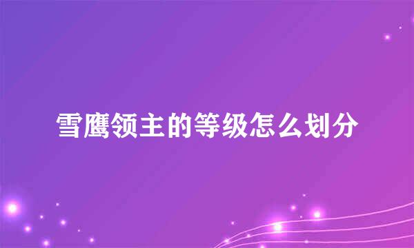 雪鹰领主的等级怎么划分