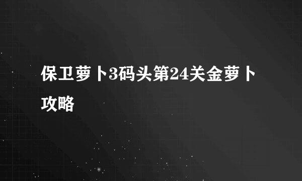 保卫萝卜3码头第24关金萝卜攻略