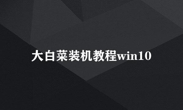 大白菜装机教程win10