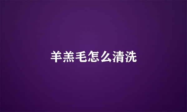 羊羔毛怎么清洗