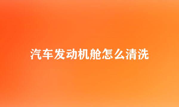 汽车发动机舱怎么清洗