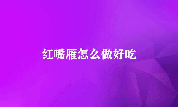 红嘴雁怎么做好吃