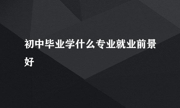 初中毕业学什么专业就业前景好