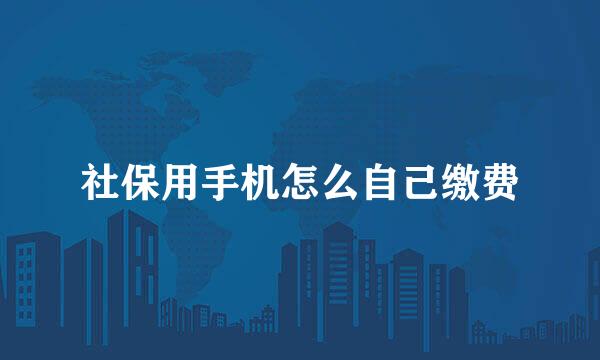 社保用手机怎么自己缴费