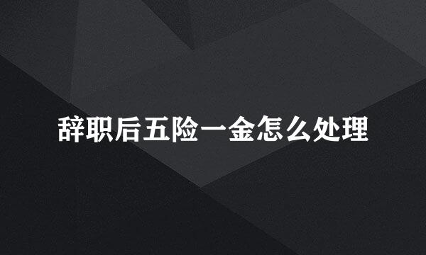 辞职后五险一金怎么处理