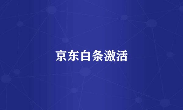 京东白条激活