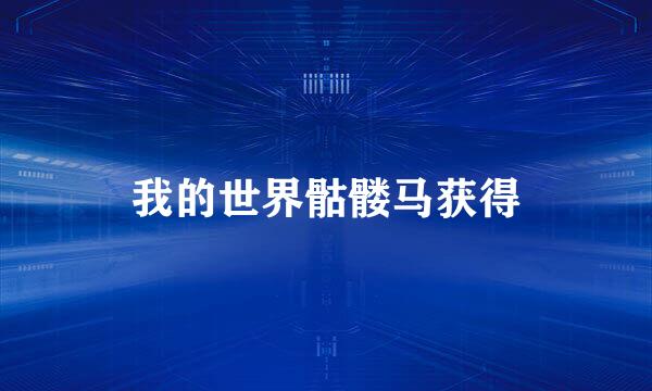 我的世界骷髅马获得