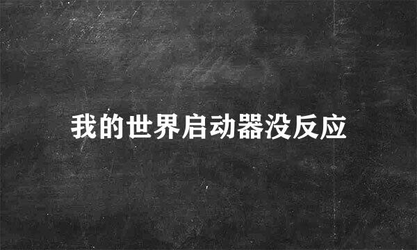 我的世界启动器没反应