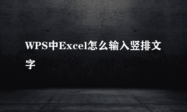 WPS中Excel怎么输入竖排文字