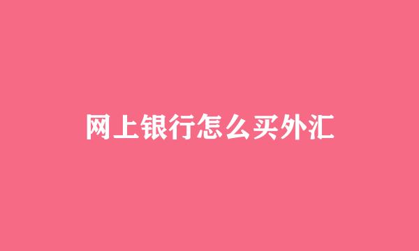 网上银行怎么买外汇