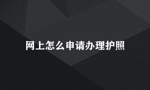 网上怎么申请办理护照