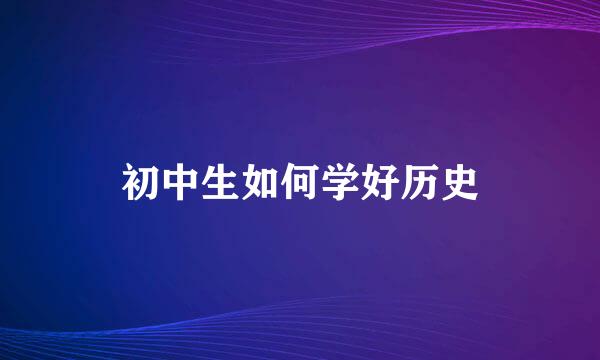 初中生如何学好历史