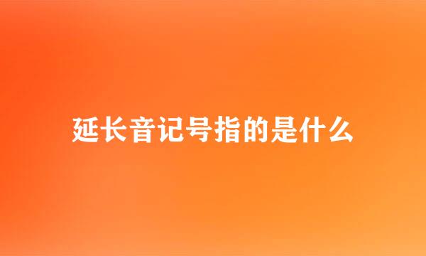 延长音记号指的是什么