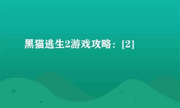 黑猫逃生2游戏攻略：[2]
