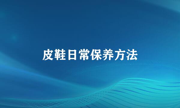 皮鞋日常保养方法