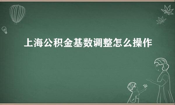 上海公积金基数调整怎么操作
