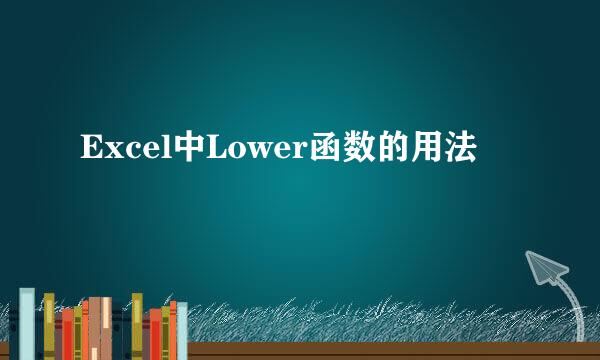 Excel中Lower函数的用法