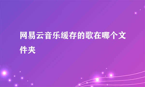 网易云音乐缓存的歌在哪个文件夹