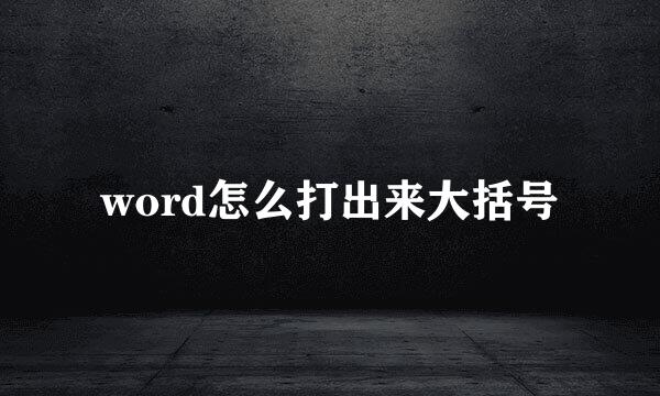 word怎么打出来大括号