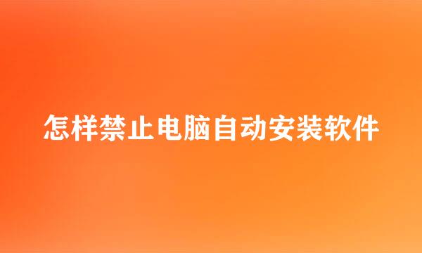 怎样禁止电脑自动安装软件
