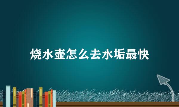 烧水壶怎么去水垢最快