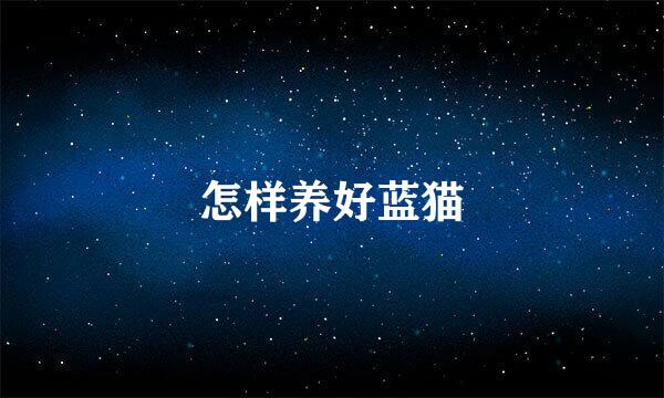 怎样养好蓝猫