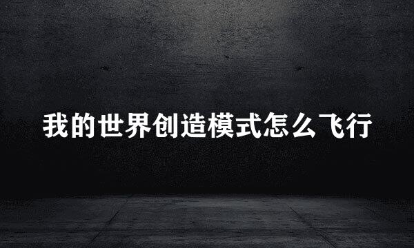 我的世界创造模式怎么飞行