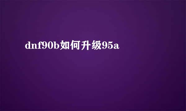 dnf90b如何升级95a