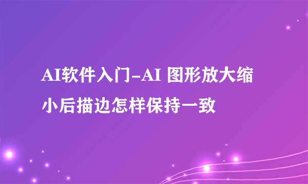 AI软件入门-AI 图形放大缩小后描边怎样保持一致