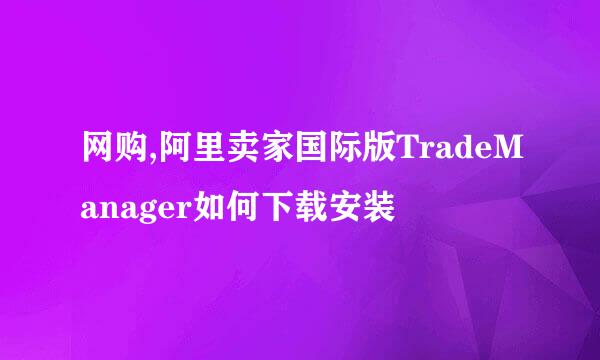网购,阿里卖家国际版TradeManager如何下载安装