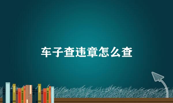 车子查违章怎么查