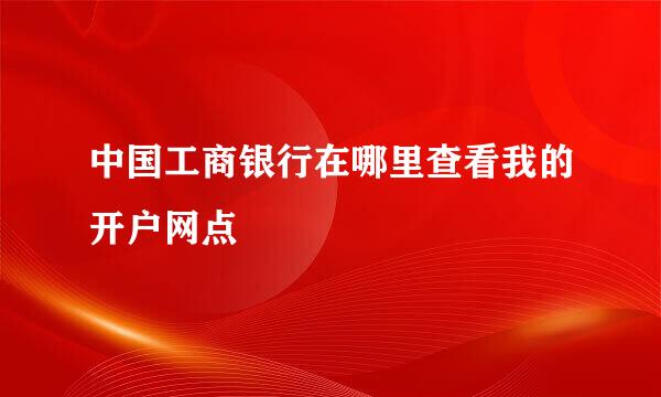 中国工商银行在哪里查看我的开户网点