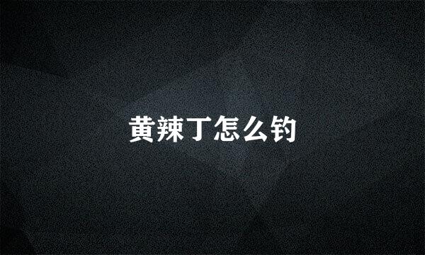 黄辣丁怎么钓