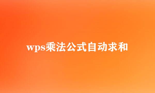 wps乘法公式自动求和