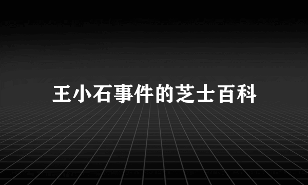 王小石事件的芝士百科