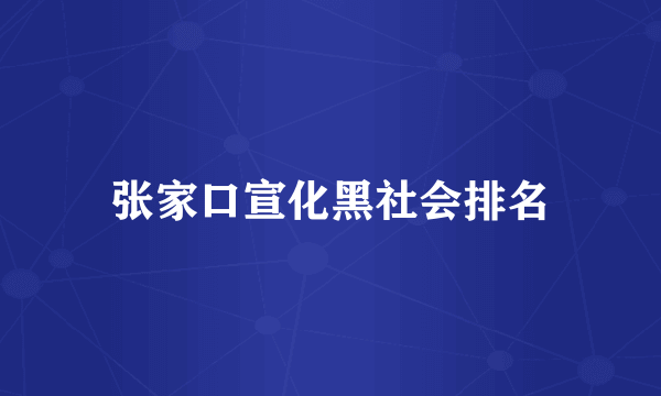 张家口宣化黑社会排名