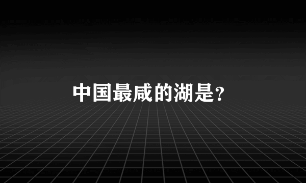 中国最咸的湖是？
