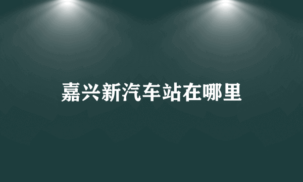 嘉兴新汽车站在哪里