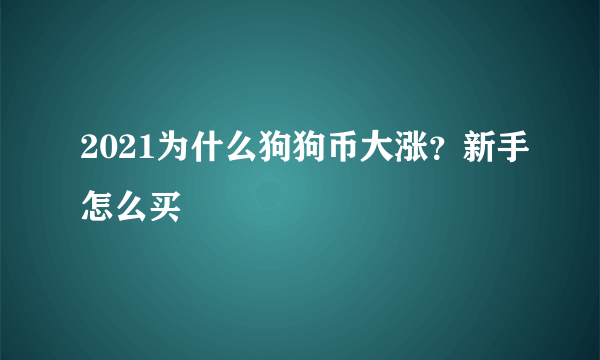 2021为什么狗狗币大涨？新手怎么买