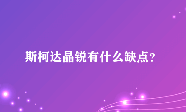 斯柯达晶锐有什么缺点？