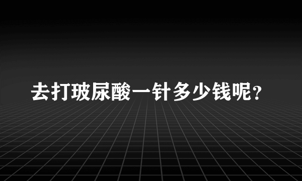 去打玻尿酸一针多少钱呢？