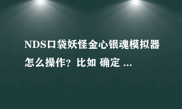 NDS口袋妖怪金心银魂模拟器怎么操作？比如 确定 是哪个按键？