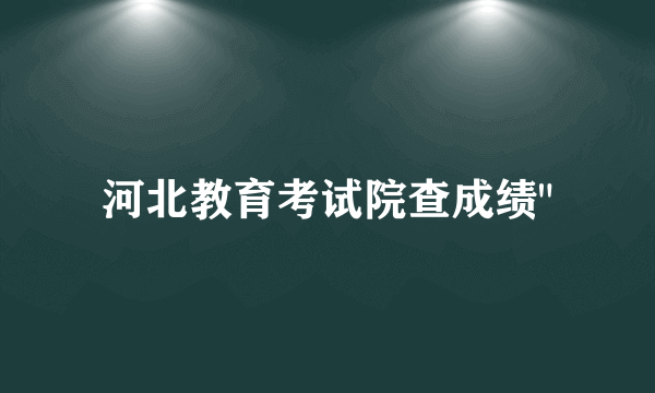 河北教育考试院查成绩