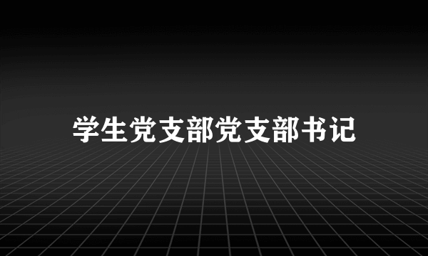 学生党支部党支部书记