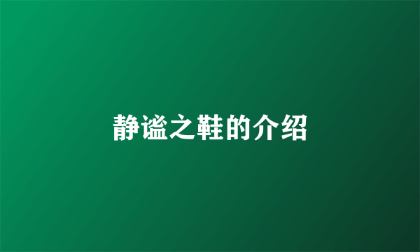 静谧之鞋的介绍
