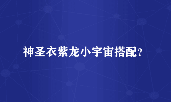 神圣衣紫龙小宇宙搭配？